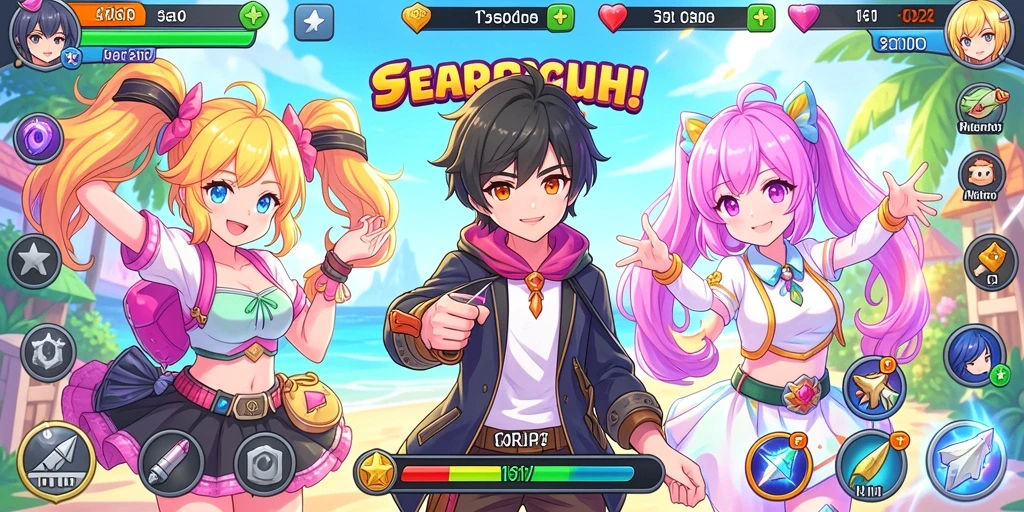 Screenshot dari mode multiplayer dengan pemain lain.